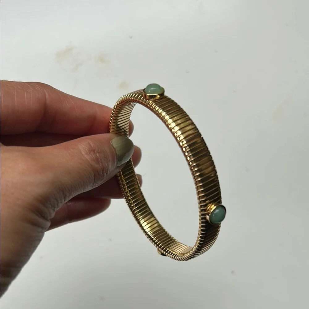 Elegant Gold and Green Bracelet